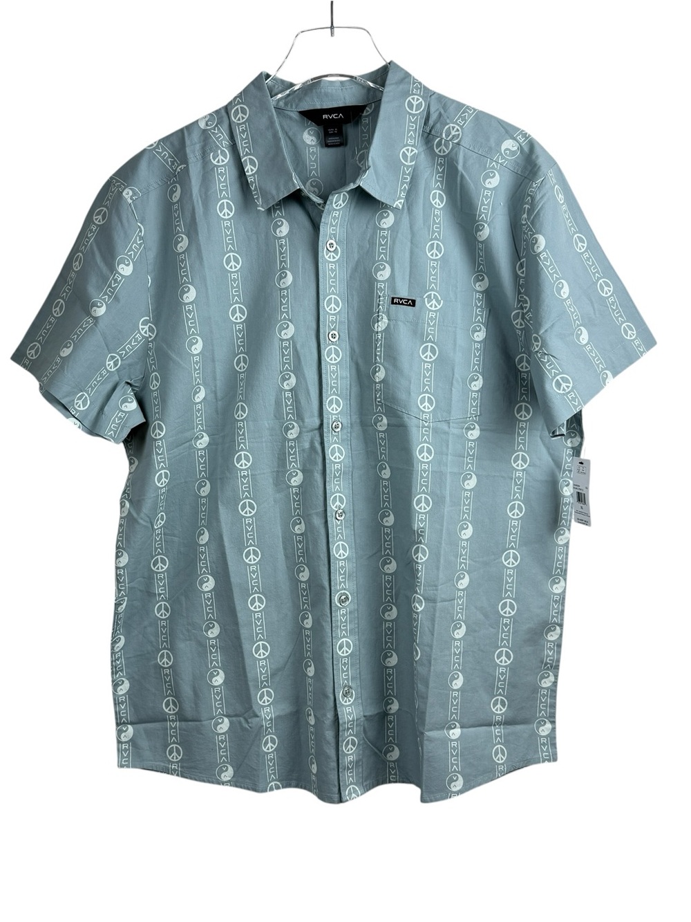 RVCA Balance Stripe Button Up Shirt Men’s Size L NWT MSRP $66